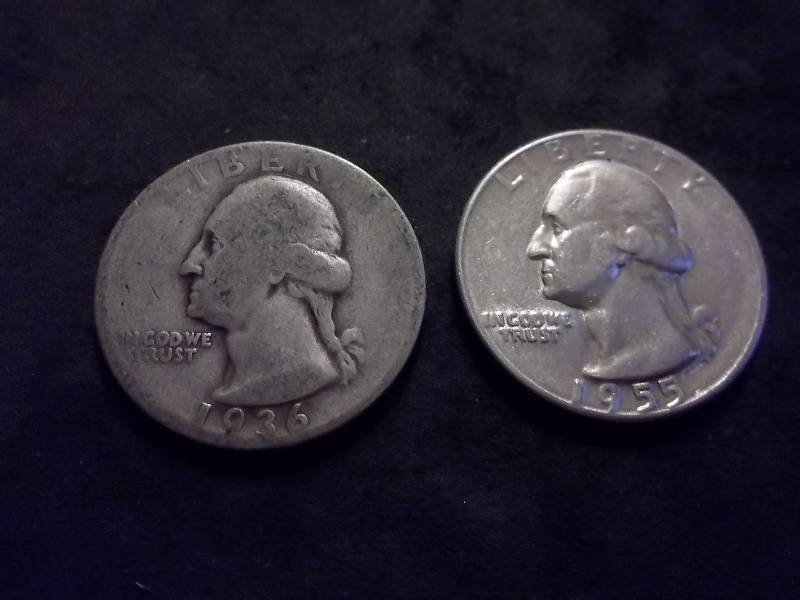 1936 D, 1955 Washington Quarters