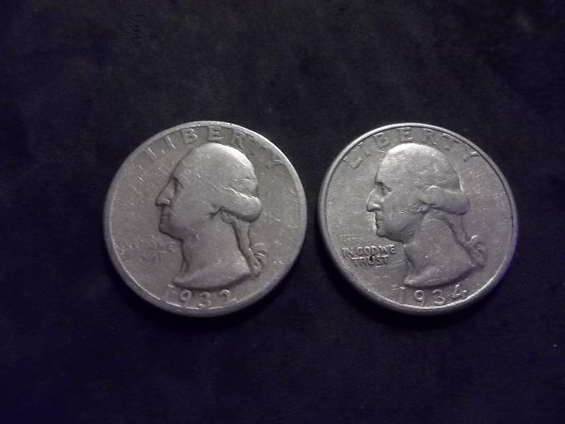 1932, 1934 D Washington Quarters