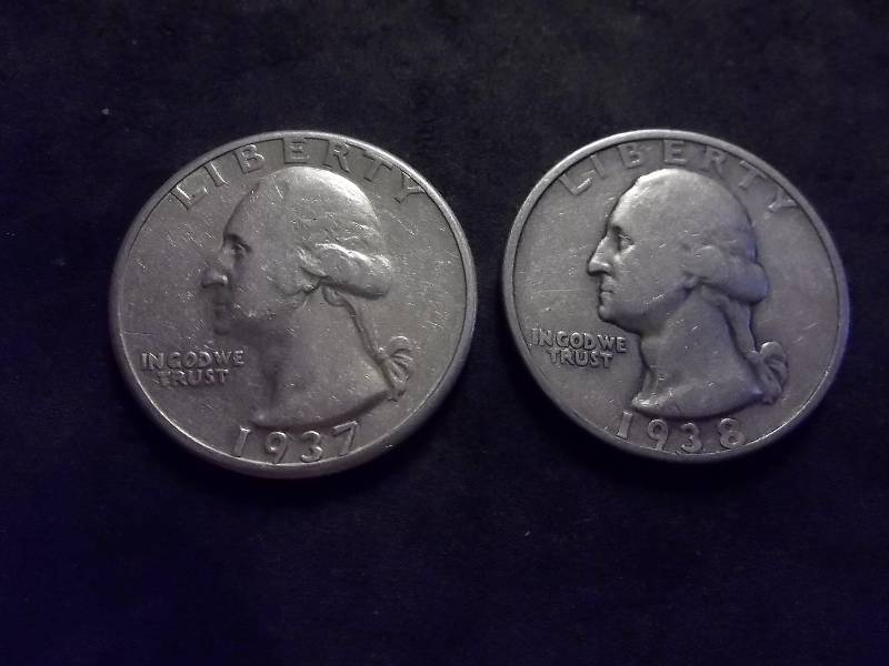 1938 S, 1937 S Washington Quarters