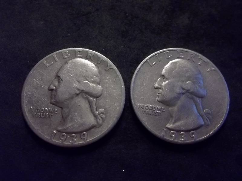 1939 D, 1939 S Washington Quarters