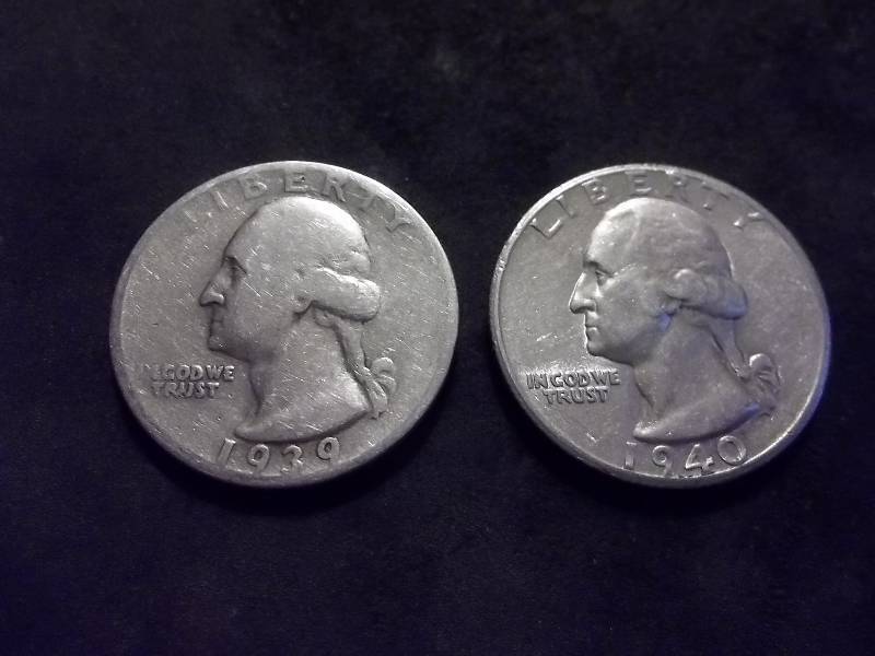 1939 S, 1940 S Washington Quarters