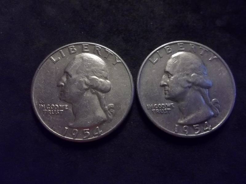 1954 , 1954 D Washington Quarters