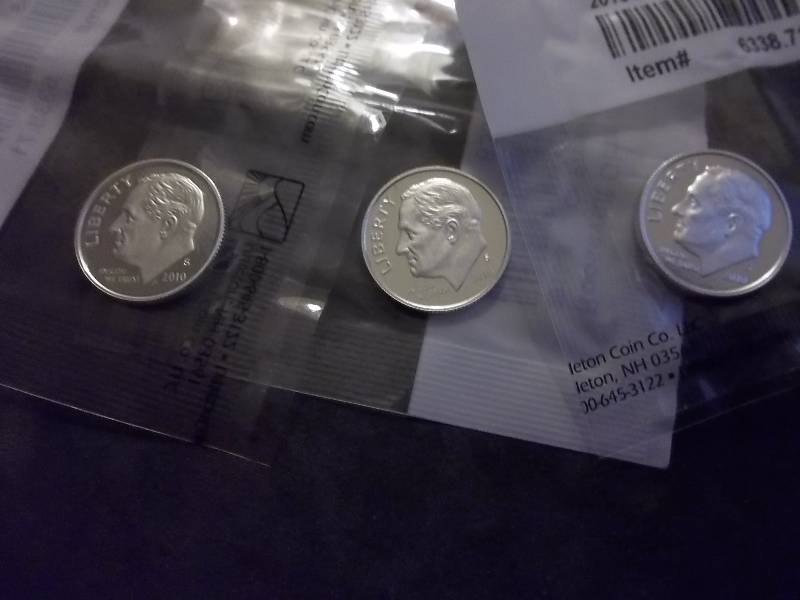 3-2010 S Roosevelt Dime Proofs 90% Silver In Original Packaging