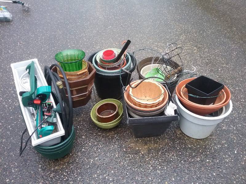 lot 90 image: Large Lot - Misc Planters, Sprinklers, etc