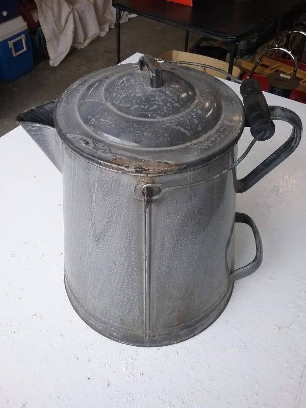 lot 99 image: Sponge Enamel Coffee Pot