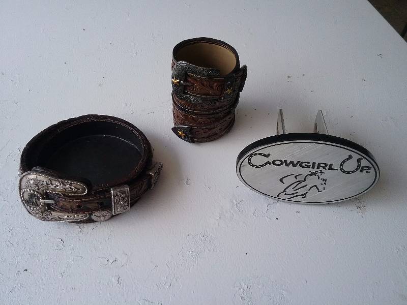 lot 111 image: Lot - Cowgirl Up Trailer Receiver Cap, Western Themed Dcor
