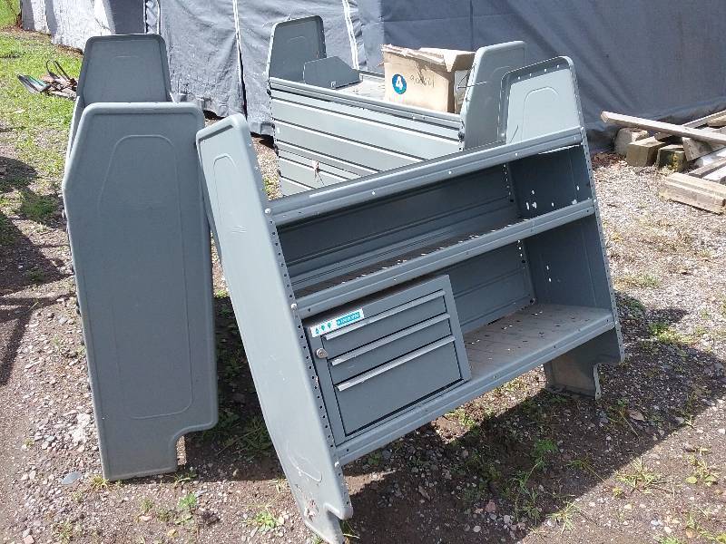 lot 117 image: Set (3) Adrian Steel Metal Shelving, 46x44x14each, from cargo van