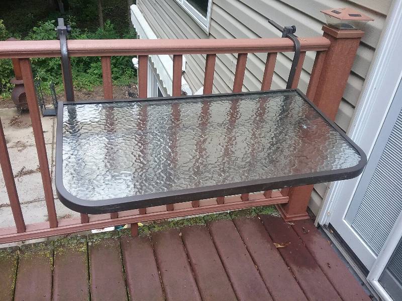 lot 125 image: BalconyDeck Table , Folds Down & Out, 36x20