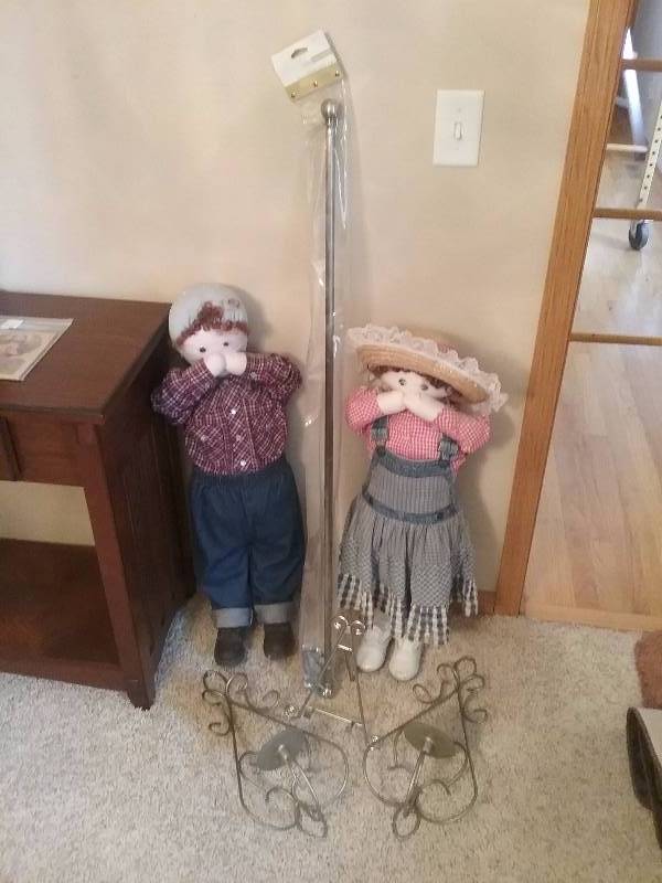 lot 136 image: Lot - Decorative Caf Rod, Sconces, Handmade Naughty Corner Kids