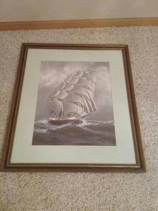 lot 146 image: Framed Sailing Ship, 29x25