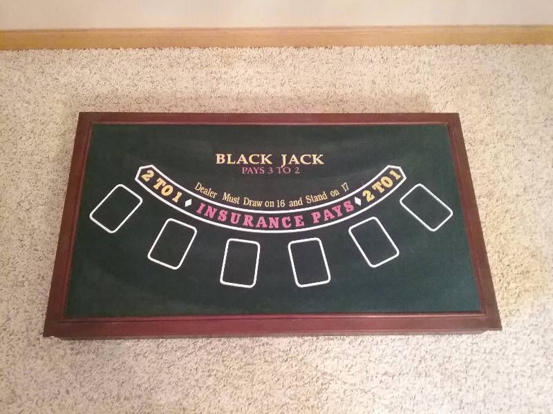 lot 150 image: Wooden Table Top Black Jack