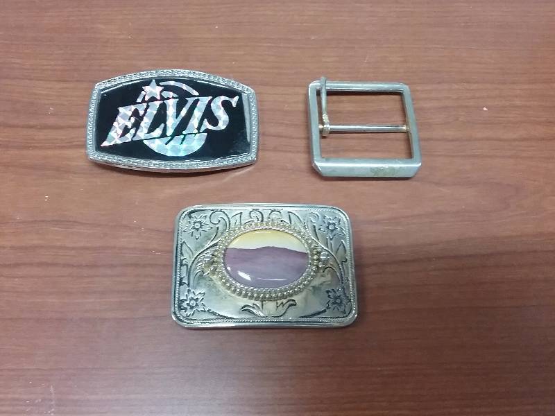 lot 163 image: Lot - Belt Buckles - ELVIS, Stone