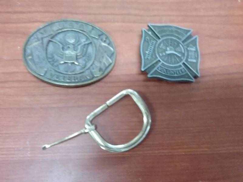 lot 164 image: Lot - Belt Buckles-  USA Veteran, Fire Fighter