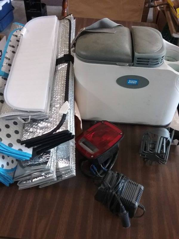 lot 179 image: Lot - Misc Automobile Items, Shades, Plug In Cooler, Drink Holders, Light, Etc