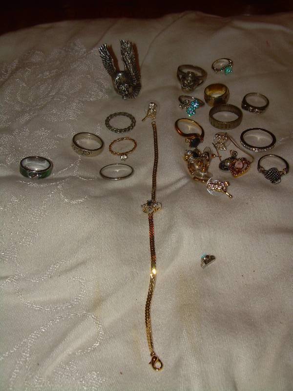 GOLD AND SILVER BRACELET AND EARINGS