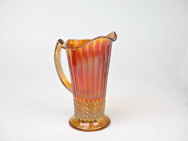 lot 21 image: Imperial Marigold Flute and Cane Water Pitcher
