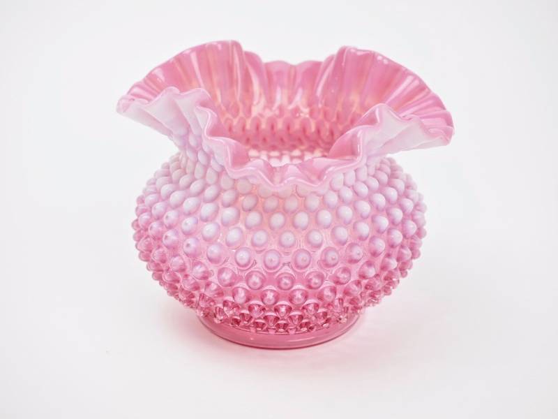 lot 72 image: Early Fenton Cranberry Opalescent  Ruffled Vase
