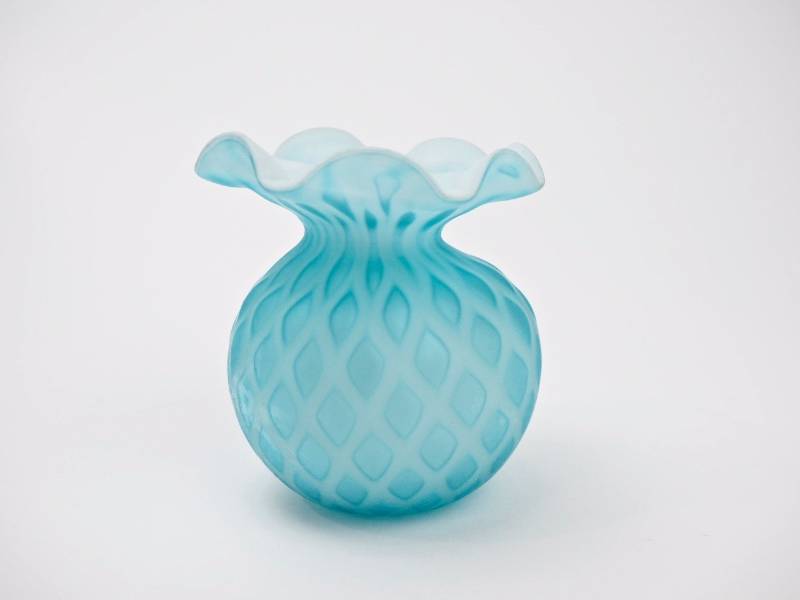 lot 95 image: Quilted Diamond Blue Cased Vase