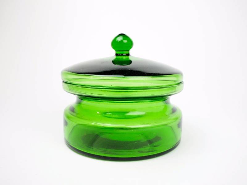 lot 126 image: MCM Industrial Style Emerald Green Covered Bowl
