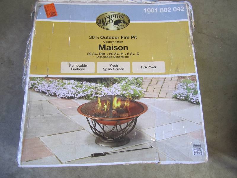 lot 1 image: Hampton Bay 30 inch Outdoor Fire Pi...