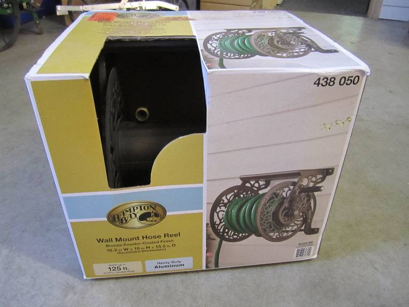 lot 2 image: Hampton Bay Wall Mount Hose Reel Br...