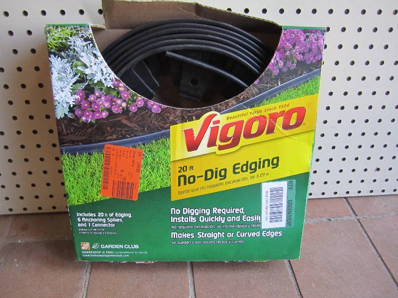 lot 12 image: Vigoro 20ft No-Dig Edging Open box....