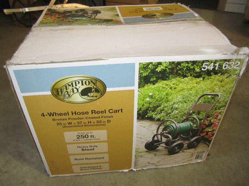 lot 37 image: Hampton Bay 4-Wheel Hose Reel Cart ...