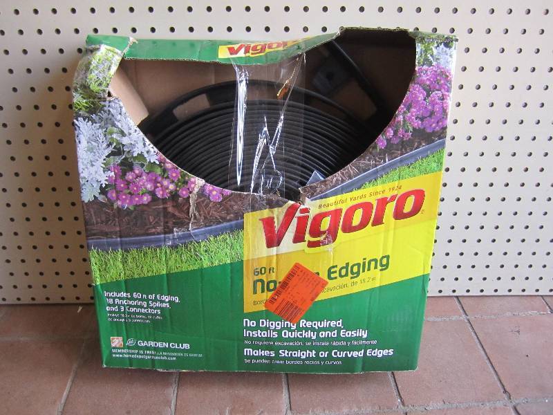 lot 39 image: Vigoro 60ft No-Dig Edging Open box....