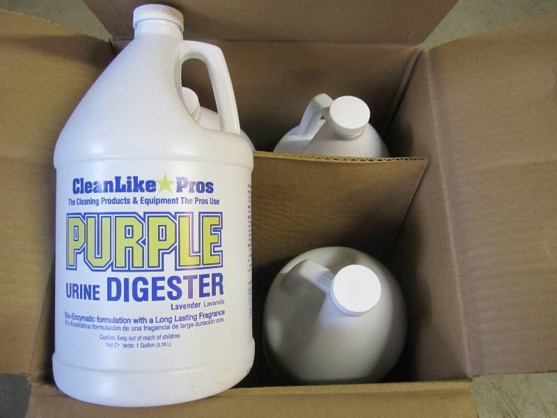 lot 212 image: Case of 4 Purple Urine Digester 1 g...
