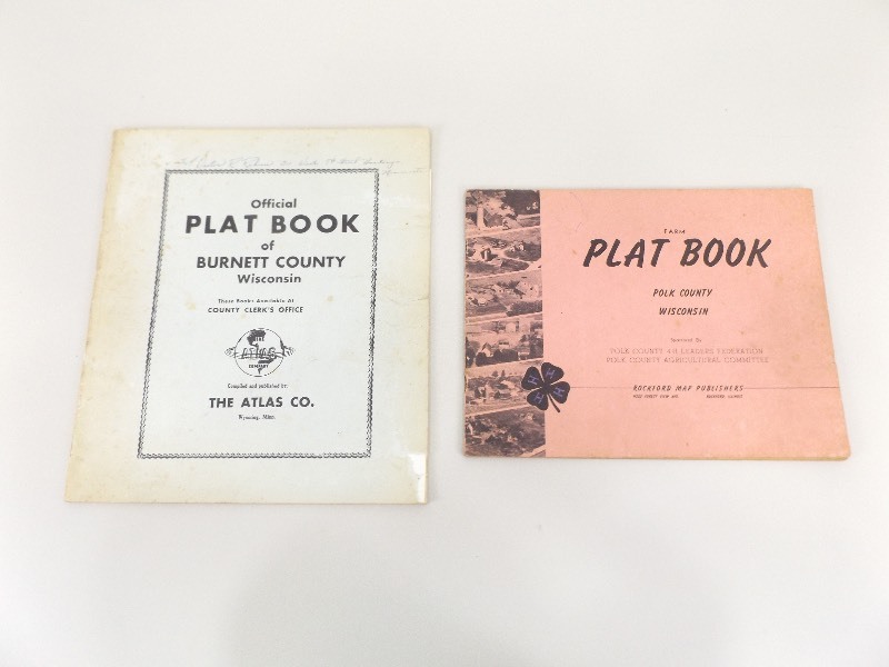 lot 38 image: 2 AntiqueVintage Wisconsin Plat Books