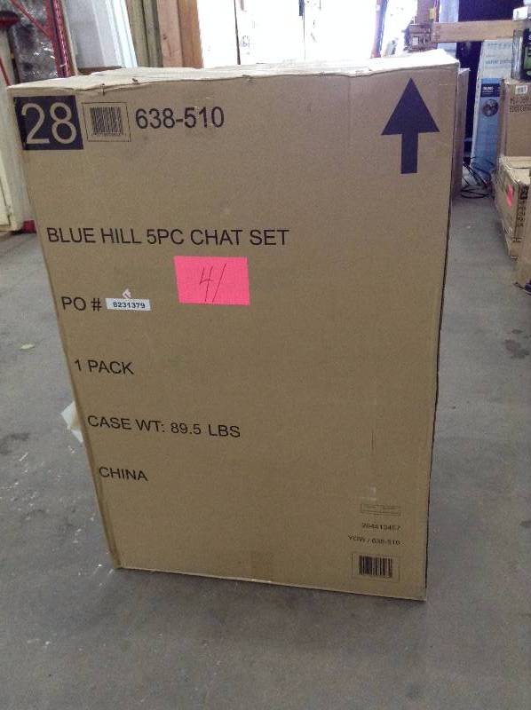 Hampton Bay Blue Hill 5 PC Chat Set Not Used