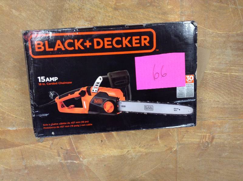 Black and Decker 15 amp 18 in corded chainsaw cs1518 open box never used