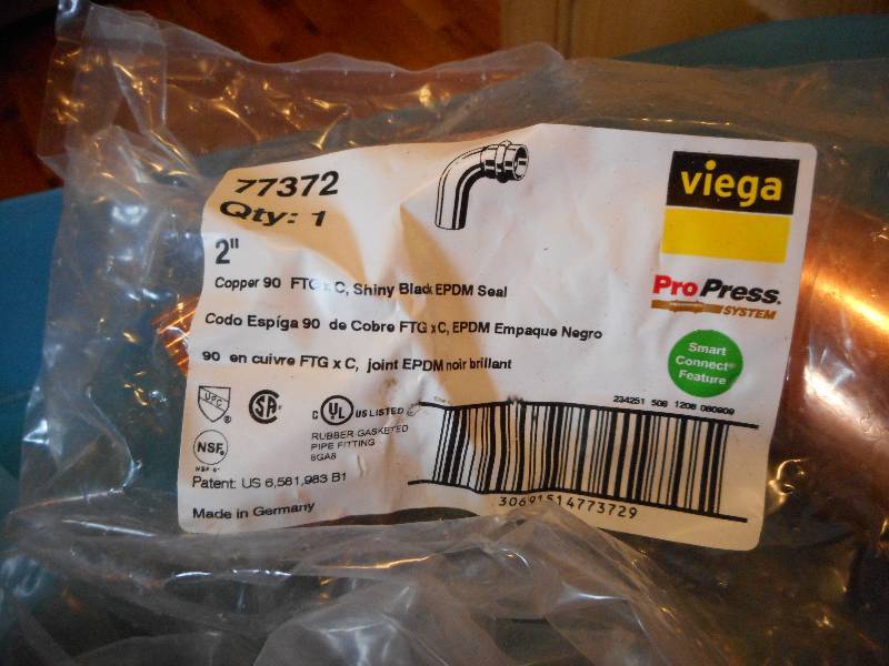 lot 254 image: Viega Pro Press Copper Lot of 3