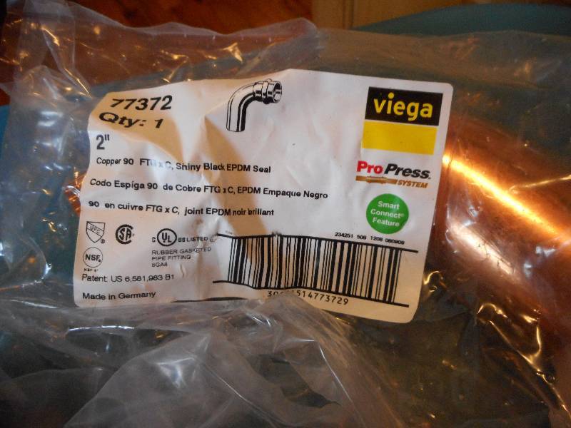 lot 255 image: Viega Pro Press Copper Lot of 3
