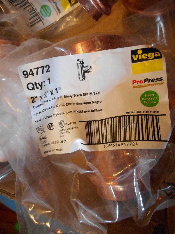 lot 256 image: Viega Pro Press Copper Tees