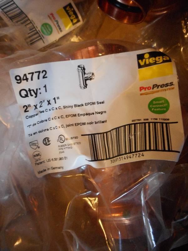lot 257 image: Viega Pro Press Copper Tees