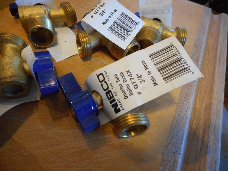 lot 166 image: NIBCO Quarter Turn Boiler Drain #QT74X Set of 5