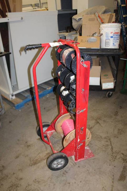 lot 127 image: Multi-Spool Wire Dispenser Cart