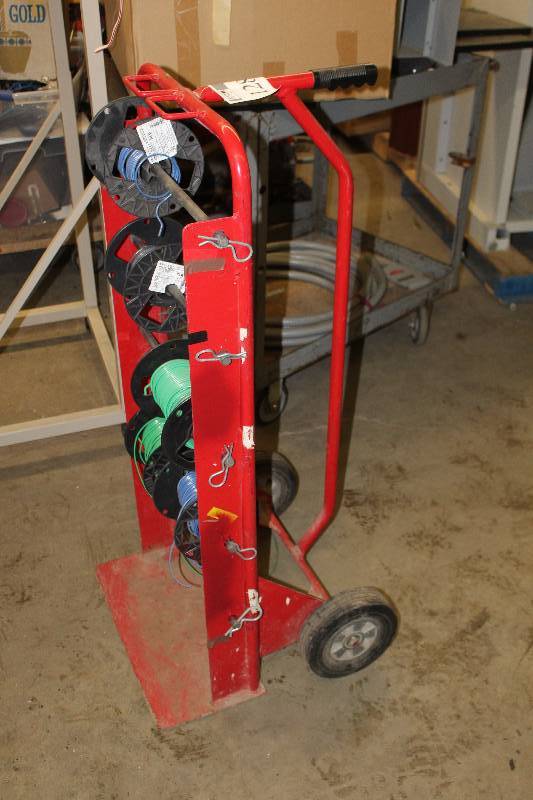 lot 128 image: Multi-Spool Wire Dispenser Cart