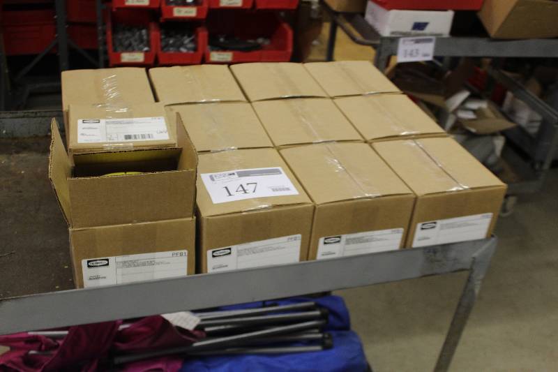 lot 147 image: Lot of (12) Boxes of Hubbell Scrubshield Round Plastic Floor Box w Concrete Cover