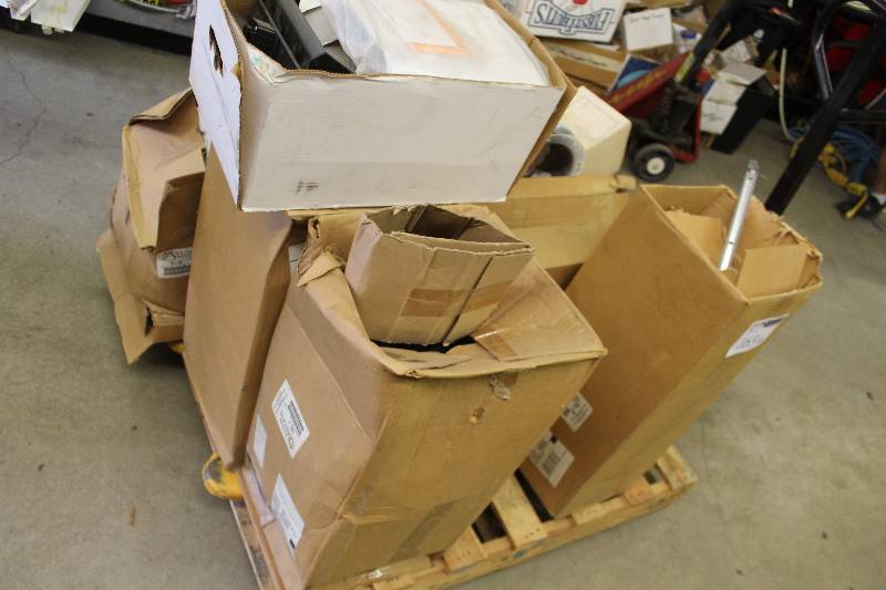 lot 163 image: Pallet Lot of Atlas Sound 8in. In-Ceiling Speaker Enclosures, Halo Lighting, And More