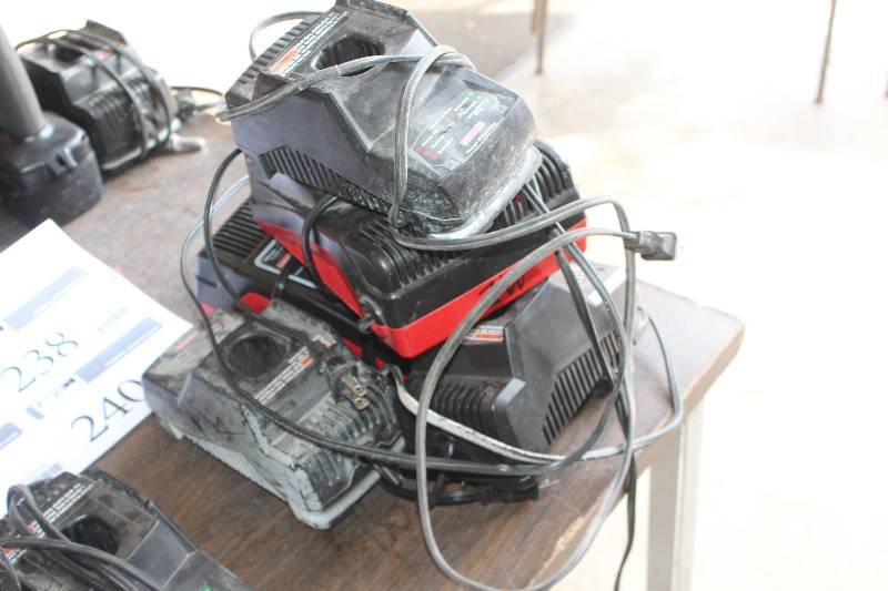 lot 240 image: Lot of (5) Craftsman Cordless Tools Battery Chargers