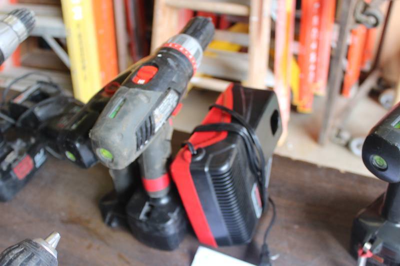 lot 237 image: Lot of (3) Craftsman 19.2V Cordless Drills, Battery w Charger