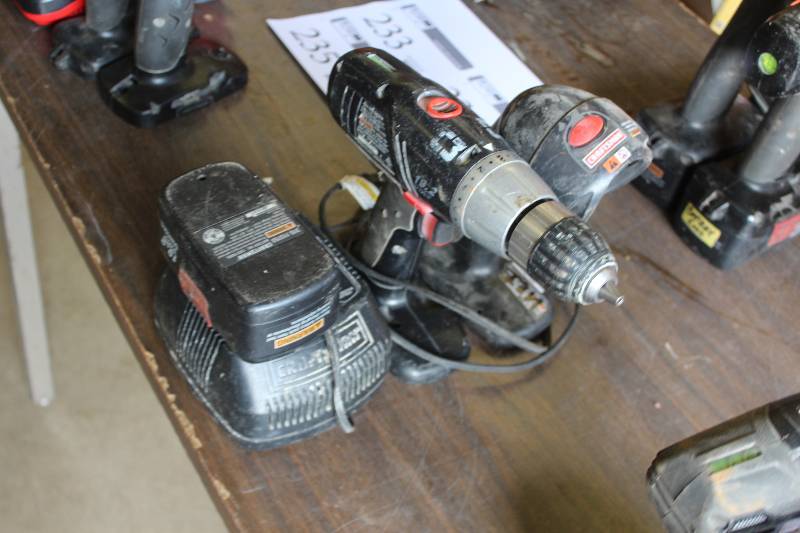 lot 236 image: Lot of (3) Craftsman 19.2V Cordless Drill, Flashlight, Battery w Charger