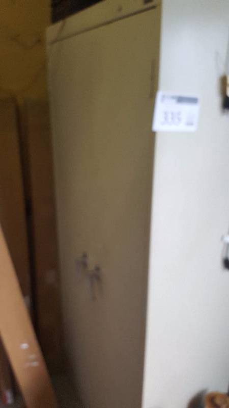 lot 335 image: Two Door Steel Storage Cabinet,