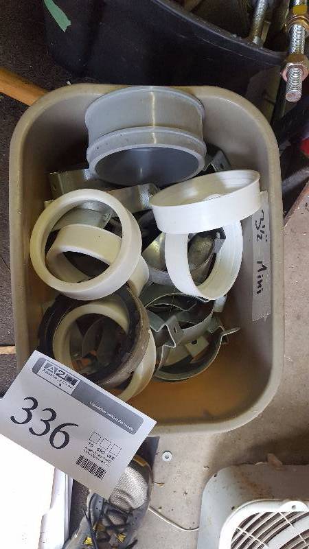 lot 336 image: Tub Lot of 3-12 inch PVC Fittings