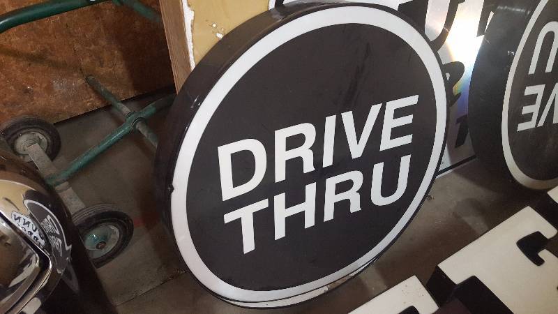 lot 309 image: Drive Thru 35 inch Diameter, LED Lighted Sign