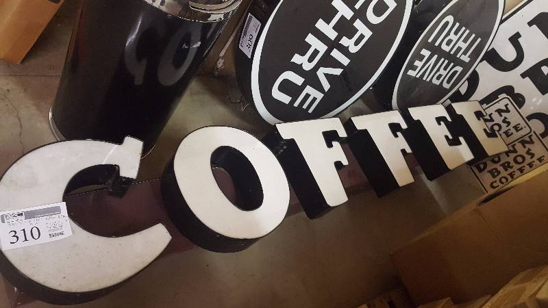 lot 310 image: Large Coffee Sign 9 Feet Long