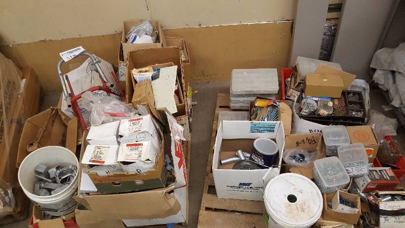 lot 318 image: Two Pallets of Misc Fasteners and More