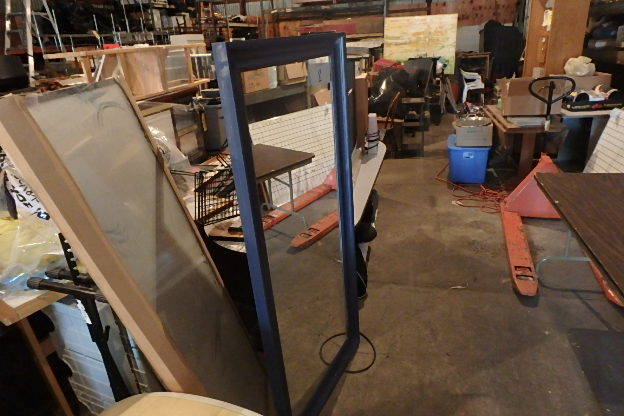 lot 8 image: Large Blue Frame Mirror